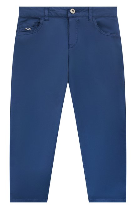 Детские джинсы EMPORIO ARMANI синего цвета, арт. 3L4J79/4N6BZ | Фото 1 (Материал внешний: Хлопок; Детали: Однотонный)