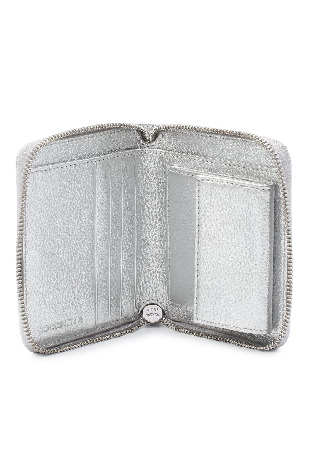 Женские кожаный кошелек COCCINELLE серебряного цвета, арт. E2 GW5 11 A2 01 | Фото 3 (Материал: Натуральная кожа)