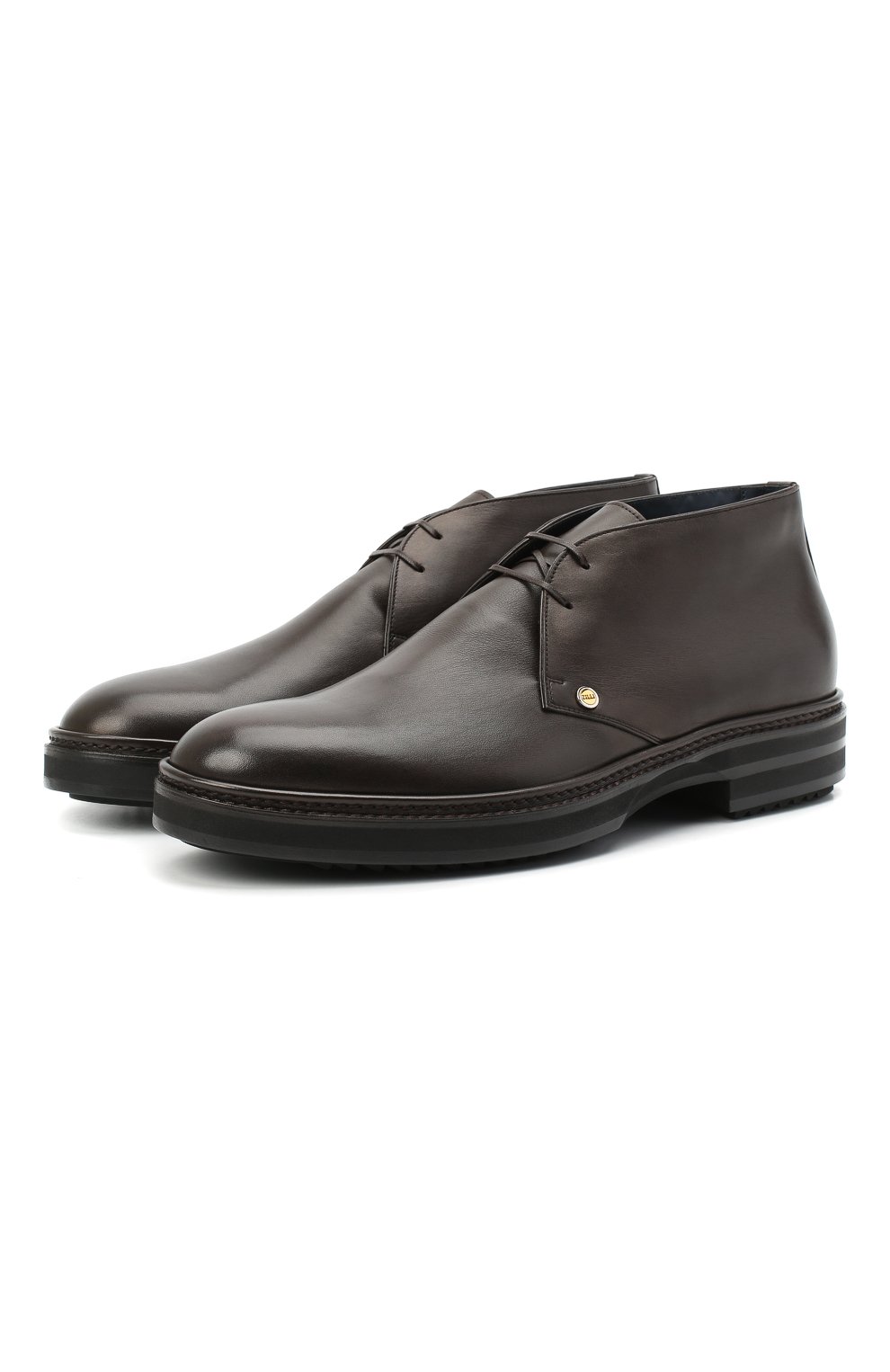 Мужские коричневые кожаные ботинки ZILLI купить в интернет-магазине ЦУМ,арт. MDU-A095/005