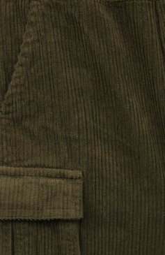 Детские хлопковые брюки-карго IL GUFO хаки цвета, арт. A23PL323V6012/2A-4A | Фото 3 (Случай: Повседневный; Материал сплава: Проставлено; Нос: Не проставлено; Материал внешний: Хлопок)