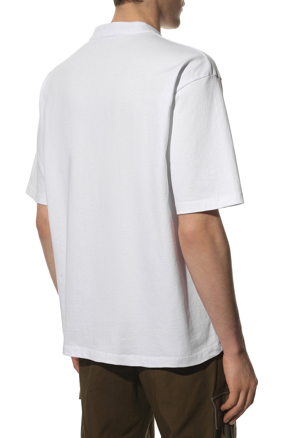 Мужская хлопковая футболка PHARMACY INDUSTRY белого цвета, арт. PHM475A | Фото 4 (Длина (для топов): Стандартные; Стили: Гранж, Спорт-шик; Принт: С принтом; Материал внешний: Хлопок; Рукава: 3/4)