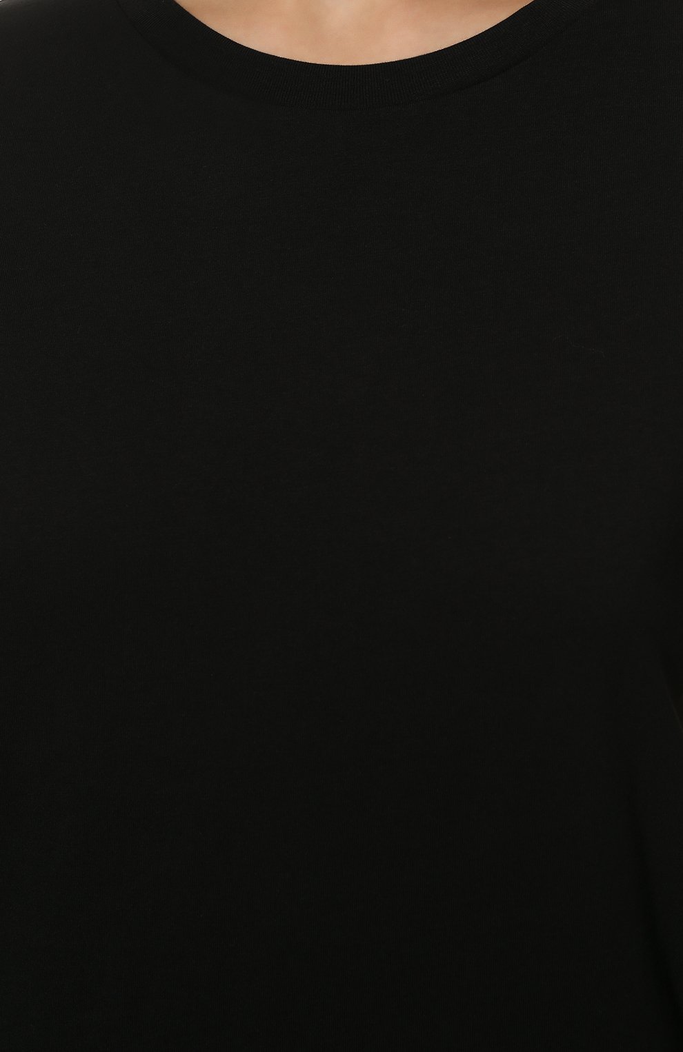 Женская хлопковая футболка HUGO черного цвета, арт. 50417212 | Фото 5 (Принт: Без принта; Рукава: Короткие; Длина (для топов): Стандартные; Материал внешний: Хлопок; Женское Кросс-КТ: Футболка-одежда; Стили: Кэжуэл)