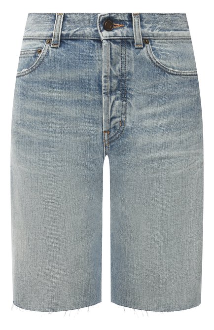 Женские джинсовые шорты SAINT LAURENT голубого цвета по цене 59700 руб., арт. 644079/YS862 | Фото 1