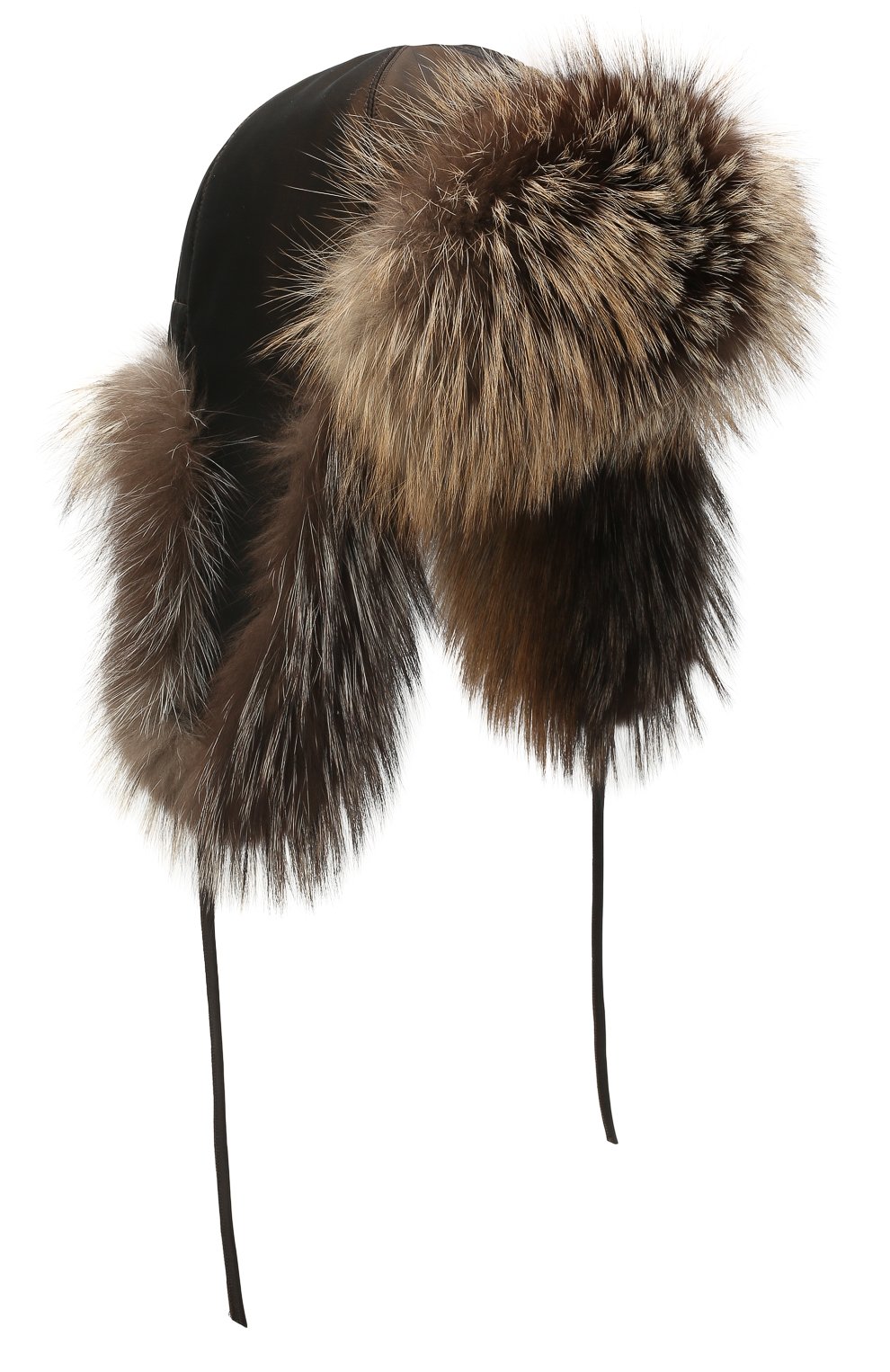 Мужская шапка-ушанка с отделкой из меха лисы FURLAND коричневого цвета, арт. 0001109610004600000 | Фото 1 (Материал: Натуральный мех)