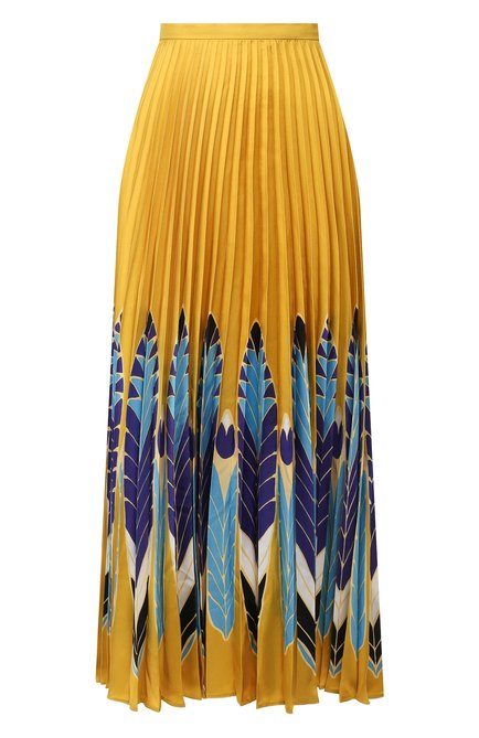 Женская шелковая юбка VALENTINO желтого цвета по цене 239500 руб., арт. TB3RA5K154E | Фото 1