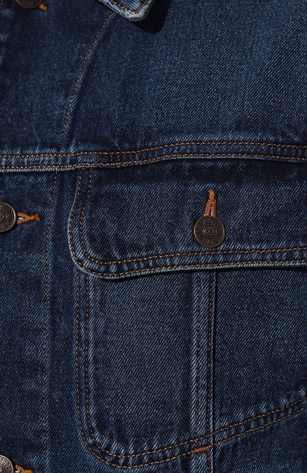 Мужская джинсовая куртка DIESEL синего цвета, арт. A03885/09B88 | Фото 5 (Кросс-КТ: Куртка, Деним; Рукава: Длинные; Материал сплава: Проставлено; Материал внешний: Хлопок, Деним; Драгоценные камни: Проставлено; Длина (верхняя одежда): Короткие; Стили: Кэжуэл)
