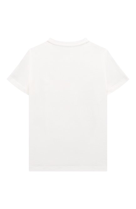 Детская хлопковая футболка VERSACE белого цвета, арт. 1000239/1A08372/4A-6A | Фото 2 (Материал внешний: Хлопок; Материал сплава: Проставлено; Рукава: Короткие; Драгоценные камни: Проставлено)