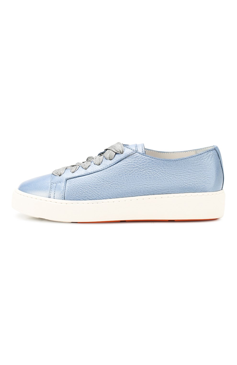 Женские голубые кожаные кеды SANTONI купить в интернет-магазине ЦУМ ...