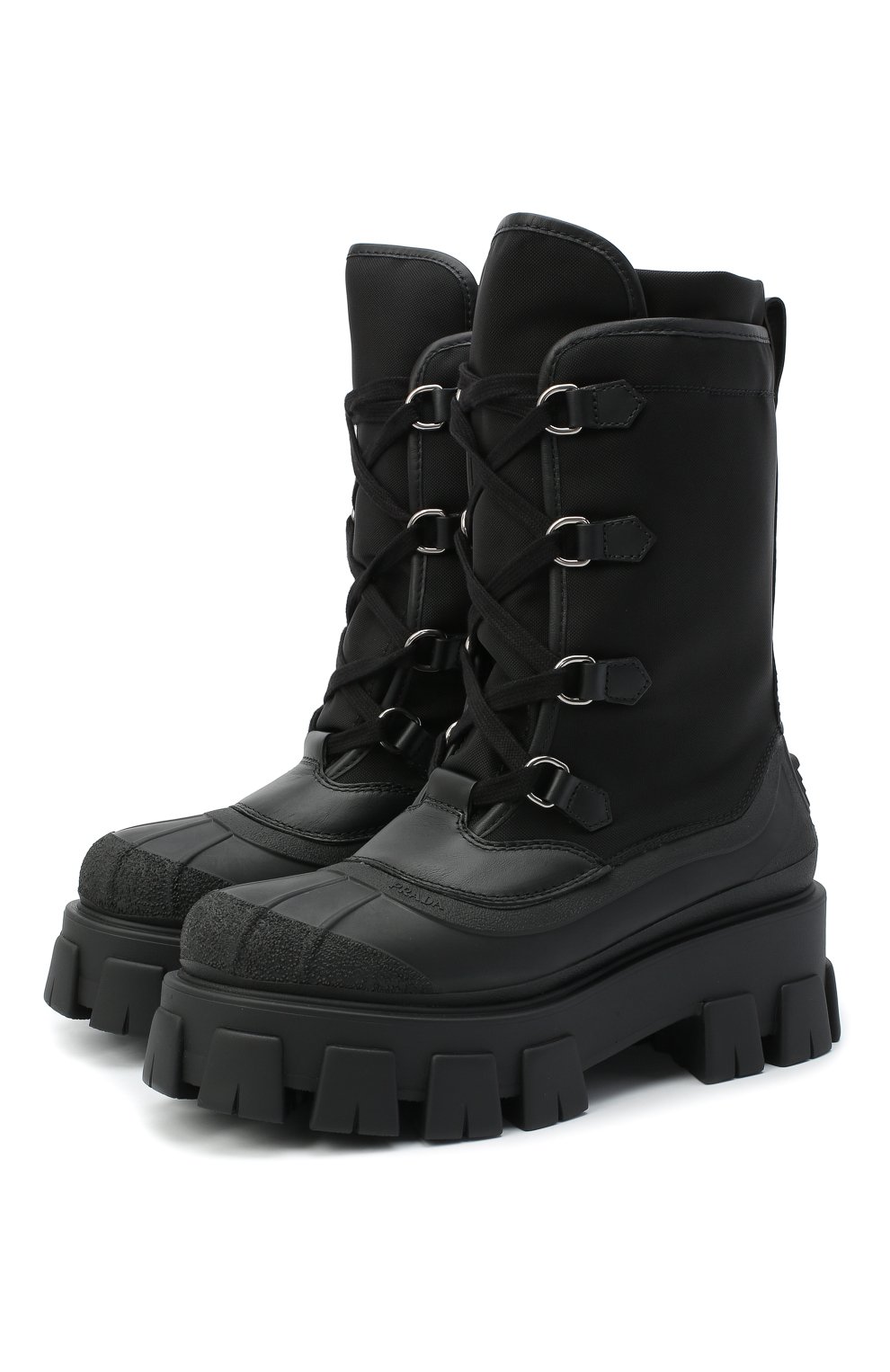 Комбинированные ботинки Prada 1U363M-3KML-F0002-055