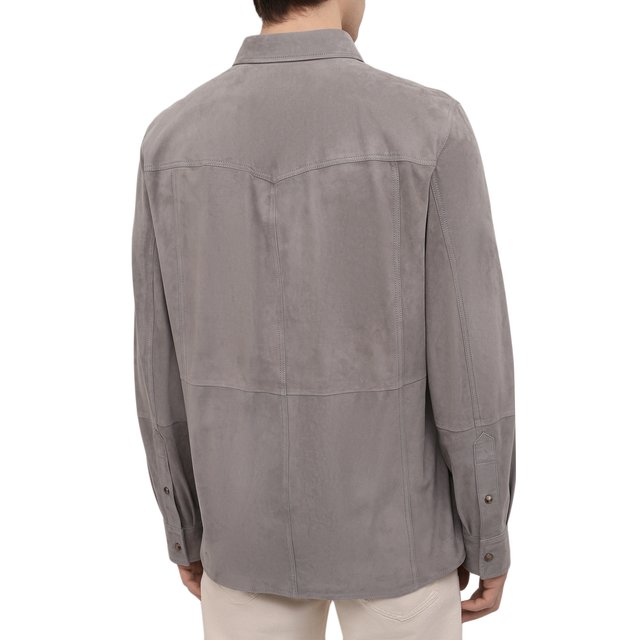 фото Замшевая рубашка brunello cucinelli