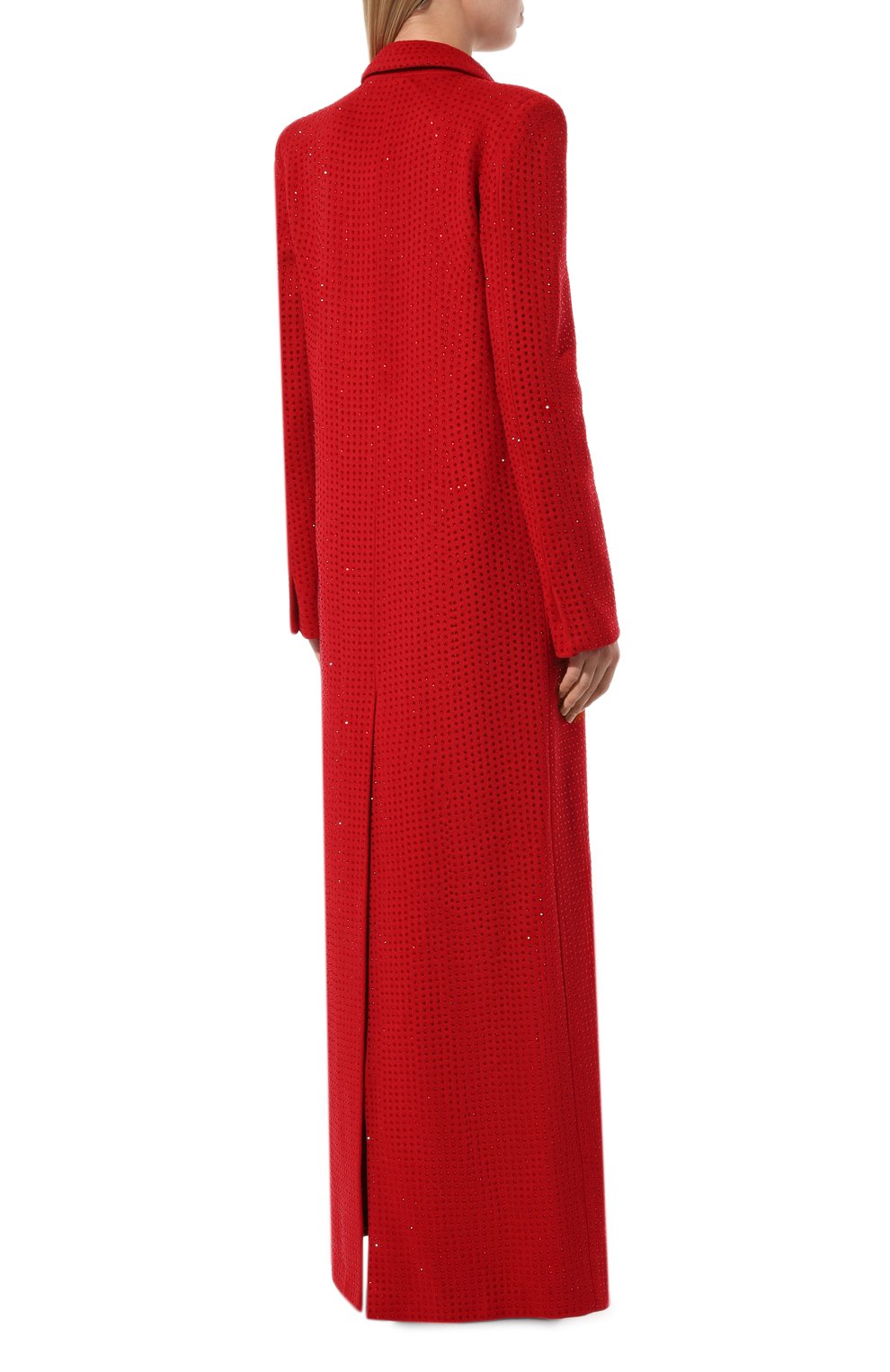 Женское пальто GIUSEPPE DI MORABITO красного цвета, арт. PF23033C0-C-259 | Фото 4 (Материал внешний: Шерсть, Синтетический материал; Рукава: Длинные; Материал сплава: Проставлено; Материал подклада: Синтетический материал; Длина (верхняя одежда): Длинные; 1-2-бортные: Однобортные; Драгоценные камни: Проставлено; Стили: Романтичный)