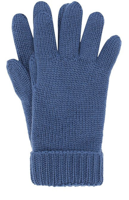 Детские шерстяные перчатки IL TRENINO синего цвета, арт. 17 9008/E0 | Фото 1 (Материал: Шерсть, Текстиль; Статус проверки: Проверено, Проверена категория)