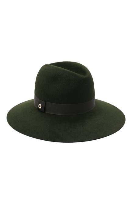 Женская фетровая шляпа LORO PIANA зеленого цвета, арт. FAL4644 | Фото 1 (Материал: Шерсть, Текстиль; Региональные ограничения белый список (Axapta Mercury): RU)