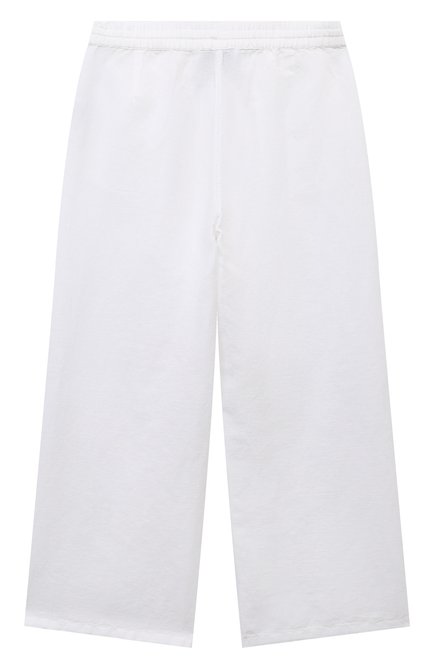 Детские брюки изо льна и хлопка ERMANNO SCERVINO белого цвета, арт. SFPA015C/LC006 | Фото 2 (Материал внешний: Хлопок, Лен; Материал сплава: Проставлено; Нос: Не проставлено)