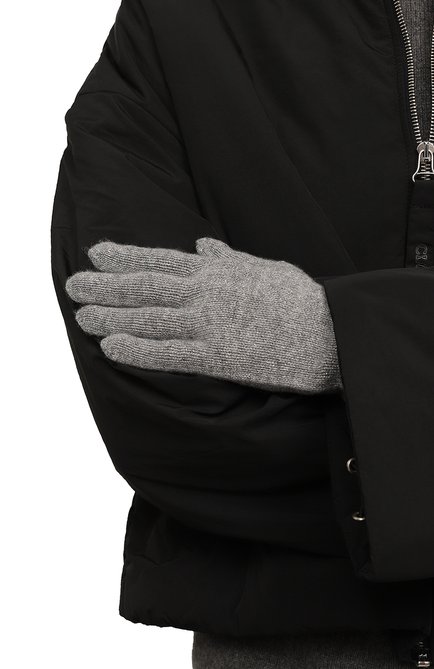 Женские перчатки из шерсти и вискозы CANOE серого цвета, арт. 6100373 | Фото 2 (Нос: Не проставлено; Материал: Текстиль, Шерсть; Материал сплава: Проставлено)