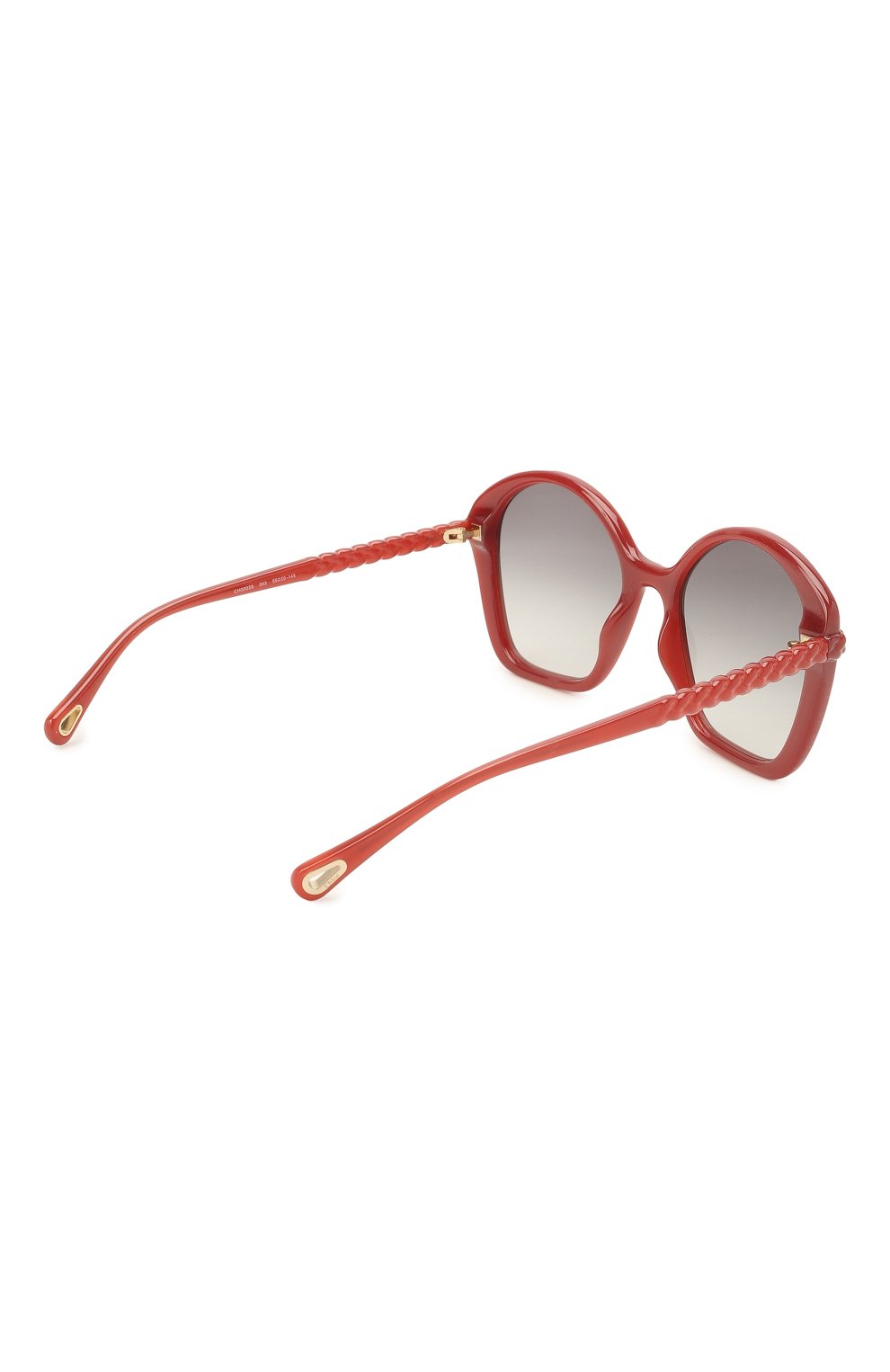 Женские солнцезащитные очки CHLOÉ красного цвета, арт. CH0003S | Фото 4 (Тип очков: С/з; Очки форма: Бабочка)