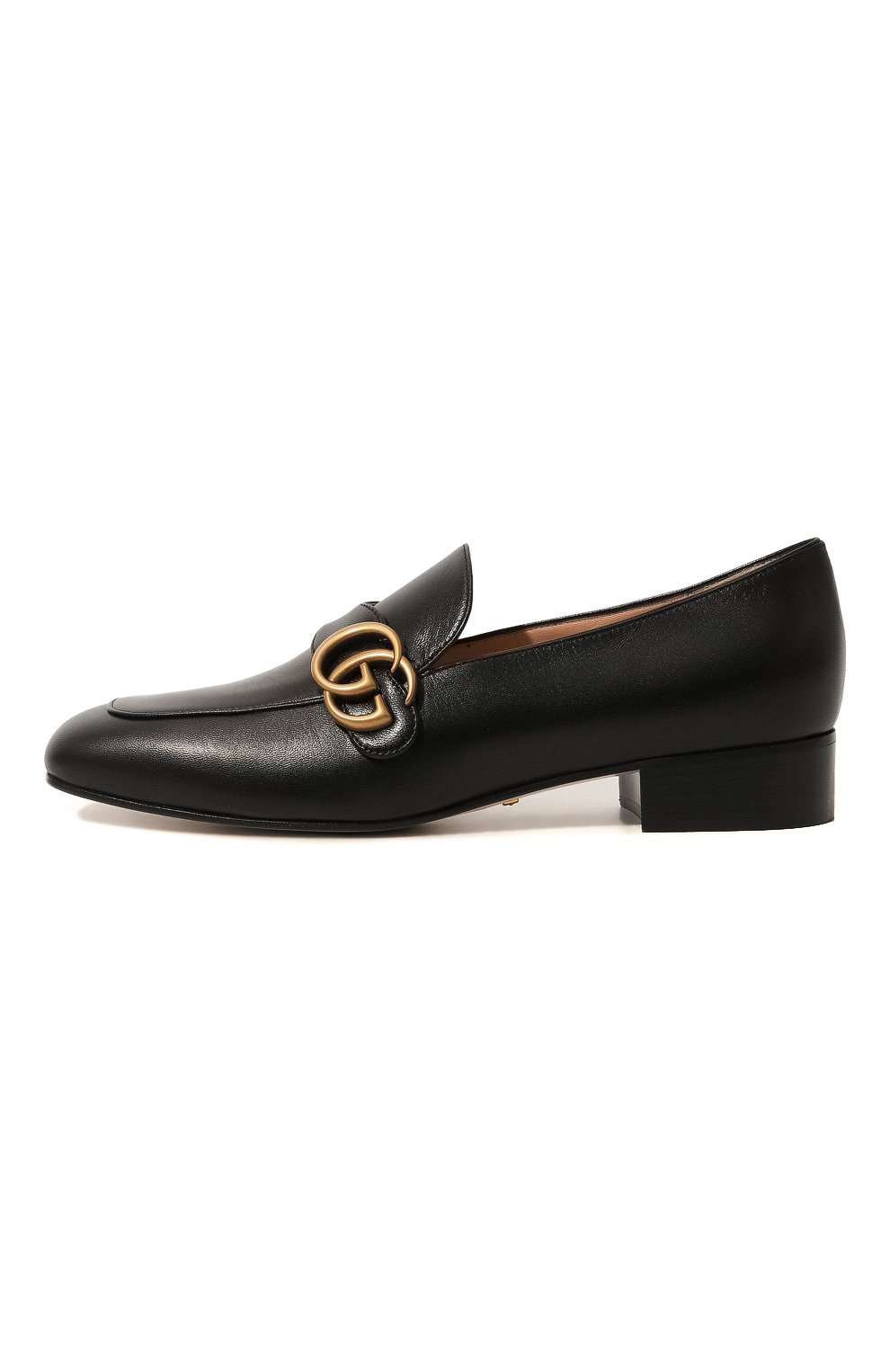 Женские кожаные лоферы marmont GUCCI черного цвета, арт. 602496 C9D00 | Фото 4 (Каблук высота: Низкий; Материал внутренний: Натуральная кожа; Материал сплава: Проставлено; Материал утеплителя: Без утеплителя; Подошва: Плоская; Драгоценные камни: Проставлено)