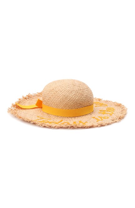 Детская соломенная шляпа IL TRENINO желтого цвета, арт. 22 8026 | Фото 1 (Материал: Растительное волокно; Региональные ограничения белый список (Axapta Mercury): RU)