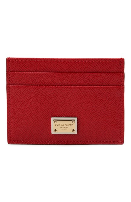 Женский кожаный футляр для креди тных карт DOLCE & GABBANA красного цвета, арт. BI0330/A1001 | Фото 1 (Материал: Натуральная кожа)