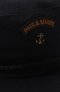 Мужская шерстяна я кепка PAUL&SHARK темно-синего цвета, арт. C0P7161 | Фото 3 (Материал: Текстиль, Шерсть; Материал сплава: Проставлено; Нос: Не проставлено)