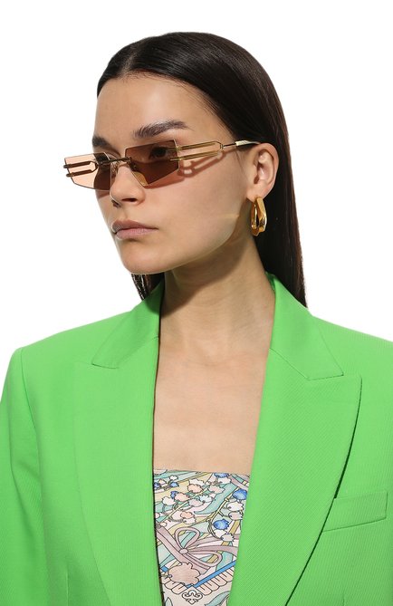 Женские солнцезащитные очки BALMAIN золотого цвета, арт. BPS-123D | Фото 2 (Тип очков: С/з; Кросс-КТ: С/з-унисекс; Оптика Гендер: оптика-унисекс; Очки форма: Узкие)