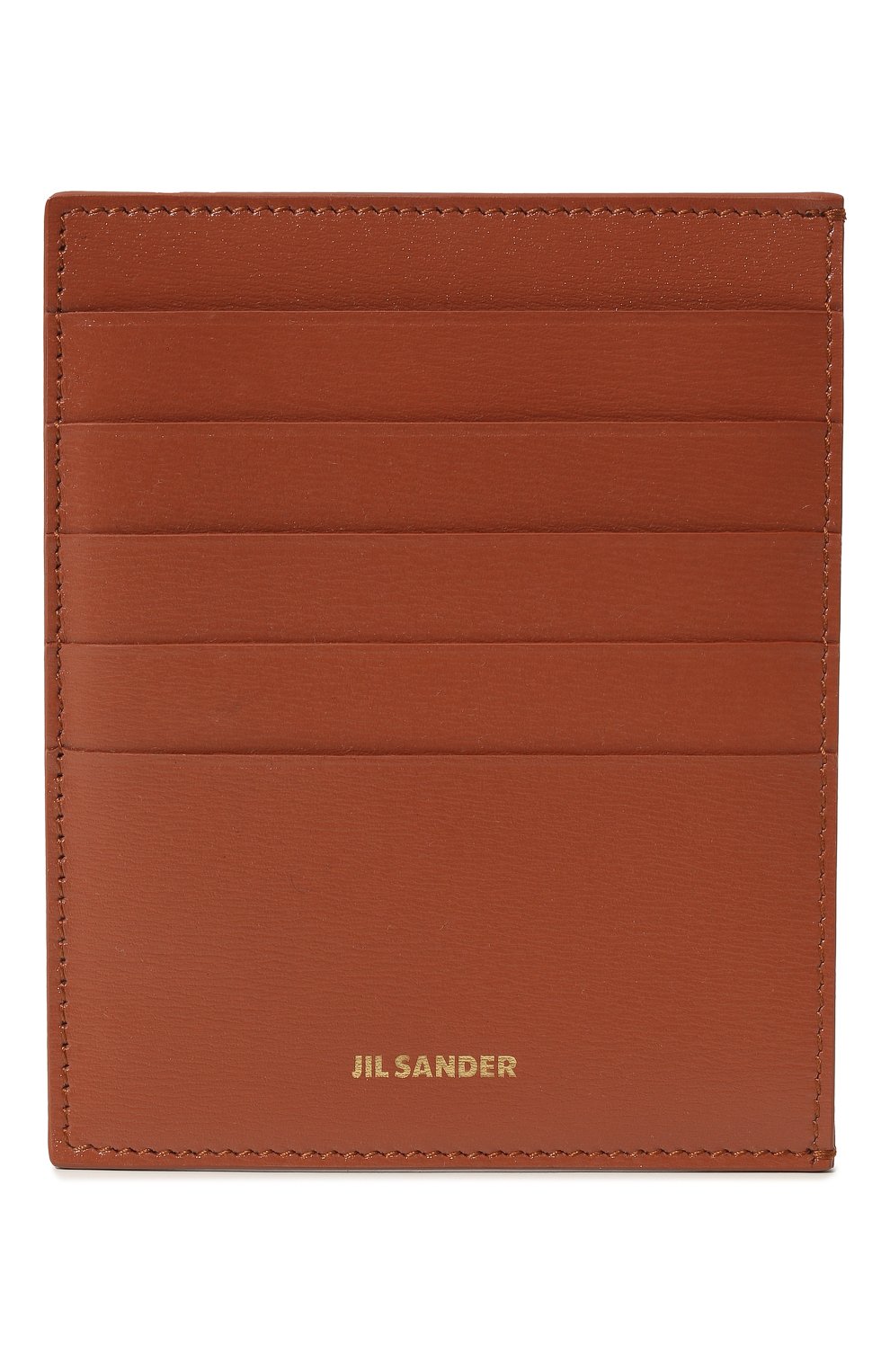 Женский кожаный футляр для кредитных карт JIL SANDER коричневого цвета, арт. J07VL0005-P4840 | Фото 1 (Материал: Натуральная кожа)