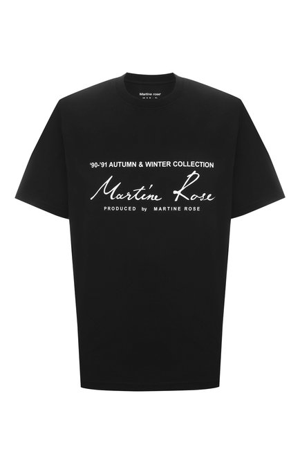 Мужская хлопковая футболка  MARTINE ROSE черного цвета, арт. CMRSS29603JC | Фото 1