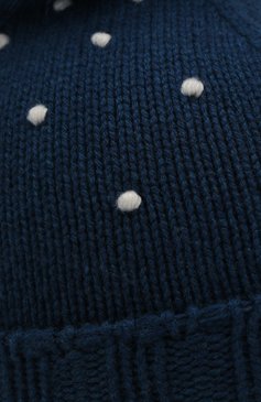 Детского кашемировая шапка LORO PIANA темно-синего цвета, арт. FAL0617 | Фото 3 (Материал: Текстиль, Кашемир, Шерсть; Региональные ограничения белый список (Axapta Mercury): RU; Статус проверки: Проверена категория)