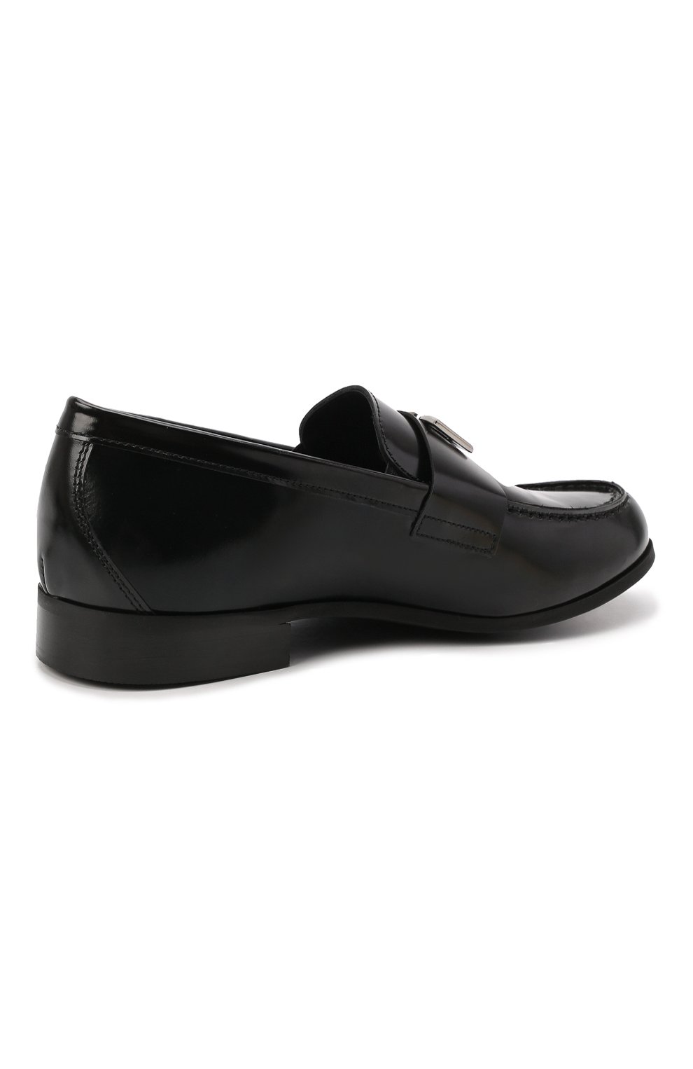 Мужского кожаные лоферы DOLCE & GABBANA черного цвета, арт. DA5060/AY221/29-36 | Фото 3 (Мальчики Кросс-КТ: лоферы; Мальчики-школьная форма: Классическая обувь)