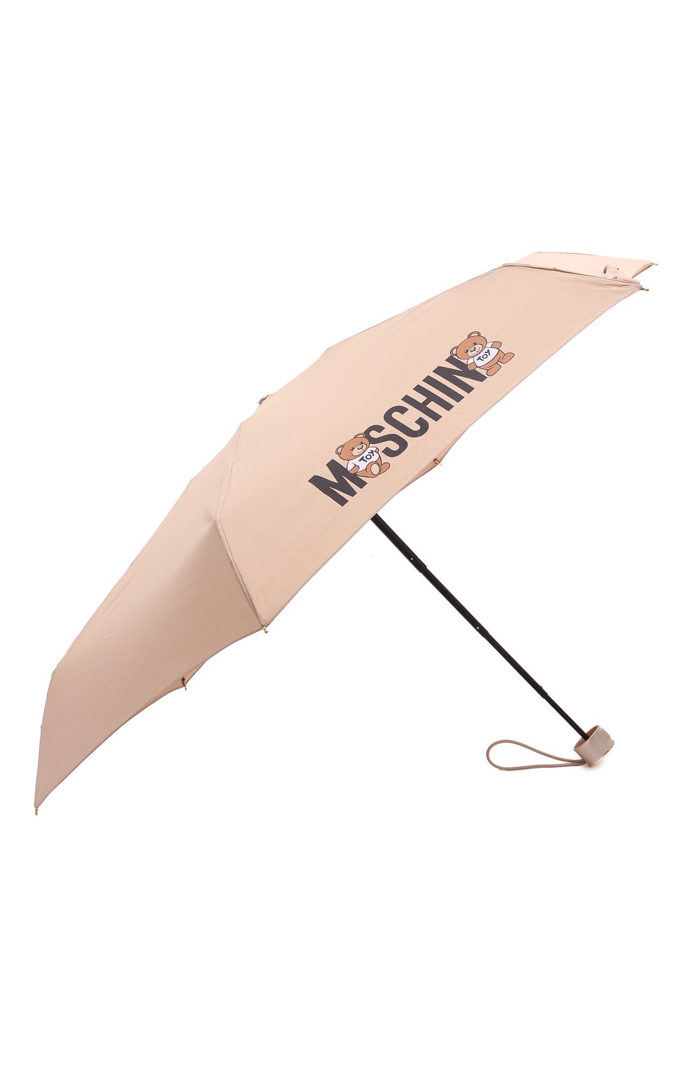 Женский складной зонт MOSCHINO темно-бежевого цвета, арт. 8550-SUPERMINID | Фото 2 (Материал: Текстиль, Синтетический материал, Металл; Материал сплава: Проставлено; Нос: Не проставлено)