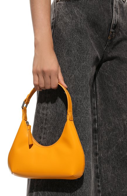 Женская сумка amber BY FAR оранжевого цвета, арт. 22CRBASSNFWSMA | Фото 2 (Материал: Натуральная кожа; Размер: small; Сумки-технические: Сумки top-handle)