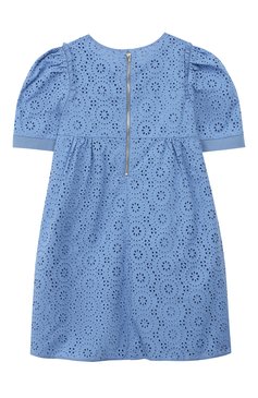 Детское хлопковое платье CHLOÉ голубого цвета, арт. C12717/2A-5A | Фото 2 (Рукава: Короткие; Материал внешний: Хлопок; Девочки Кросс-КТ: Платье-одежда; Материал подклада: Хлопок; Статус проверки: Проверена категория)