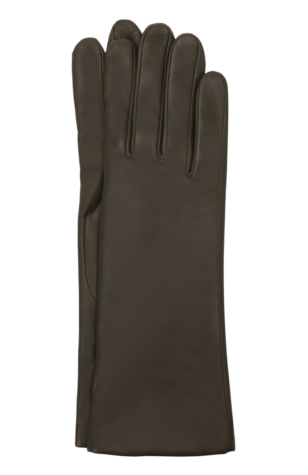Женские кожаные перчатки AGNELLE хаки цвета, арт. CHRISTINA/A | Фото 1 ( Материал: Натуральная кожа; Материал сплава: Проставлено; Нос: Не проставлено)