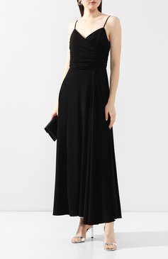Женское платье из вискозы GIORGIO ARMANI черного цвета, арт. 3HAA73/AJZWZ | Фото 2 (Случай: Вечерний; Рукава: На бретелях; Материал подклада: Синтетический материал; Материал внешний: Вискоза; Длина Ж (юбки, платья, шорты): Макси; Женское Кросс-КТ: Платье-одежда)