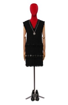 Женское платье LANVIN черного цвета, арт. RW-DR2064-3007-P16 | Фото 1 (Материал внешний: Синтетический материал; Рукава: Без рукавов; Материал подклада: Шелк)
