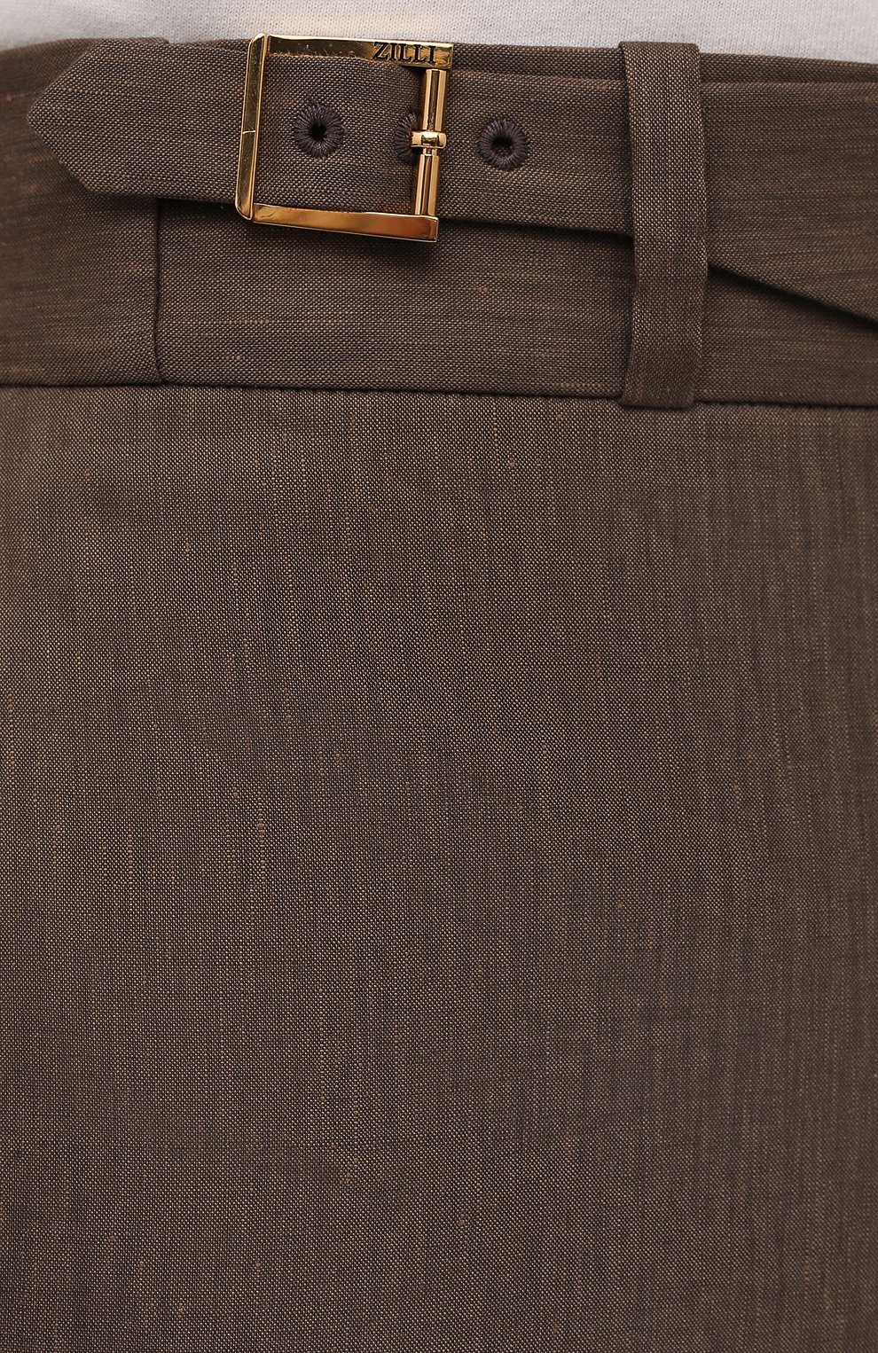 Мужские шорты из шерсти и лена ZILLI коричневого цвета, арт. M0V-40-38Z-E6031/0001 | Фото 5 (Материал внешний: Шерсть, Лен; Мужское Кросс-КТ: Шорты-одежда; Длина Шорты М: До колена; Принт: Без принта; Региональные ограничения белый список (Axapta Mercury): RU; Материал сплава: Проставлено; Случай: Формальный; Драгоценные камни: Проставлено; Материал подклада: Купро; Стили: Кэжуэл)