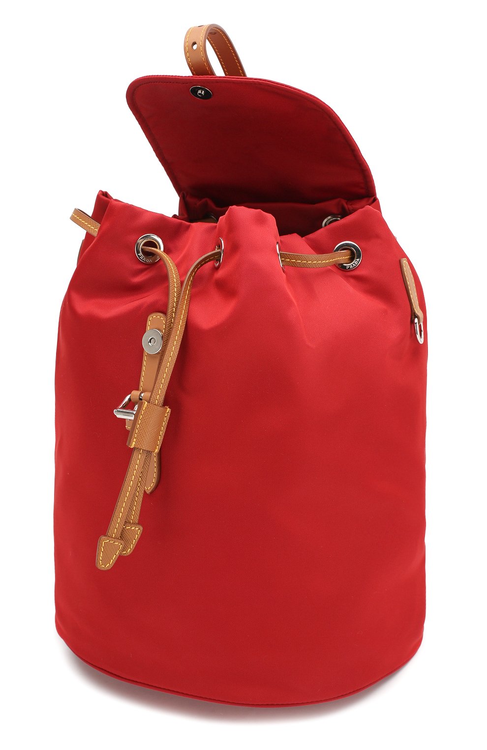 Женский рюкзак PRADA красного цвета, арт. IBZ064-V44-F0LLS-OOO | Фото 3 (Региональные ограничения белый список (Axapta Mercury): RU; Материал: Текстиль; Размер: large)