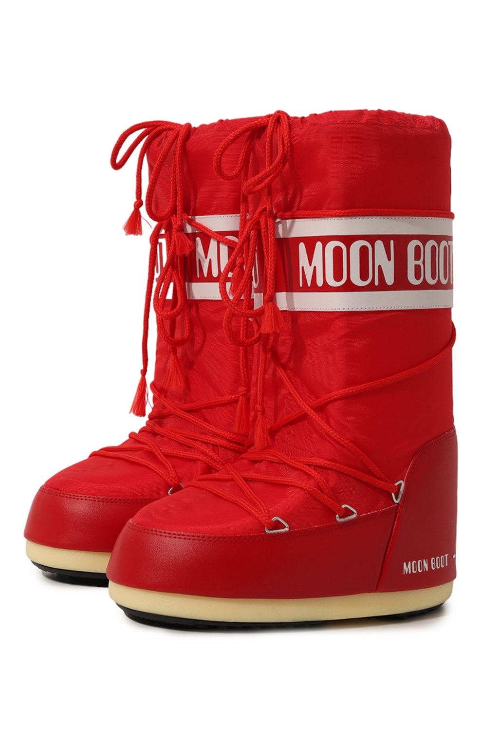 Сапоги Moon Boot, Комбинированные сапоги Icon Moon Boot, Босния и Герцеговина, Красный, Текстиль: 70%; Полимер: 30%; Подошва-резина: 100%; Подкладка-текстиль: 100%; Стелька-текстиль: 100%;, 10654392  - купить