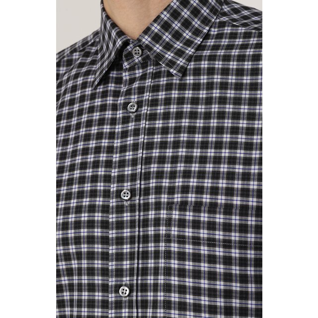 фото Хлопковая рубашка в клетку brioni