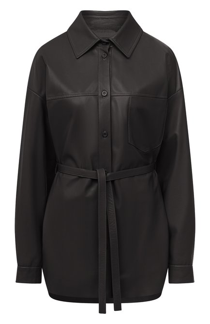 Женская кожаная рубашка DROME черного цвета по цене 129500 руб., арт. DPDA455P/D400P | Фото 1