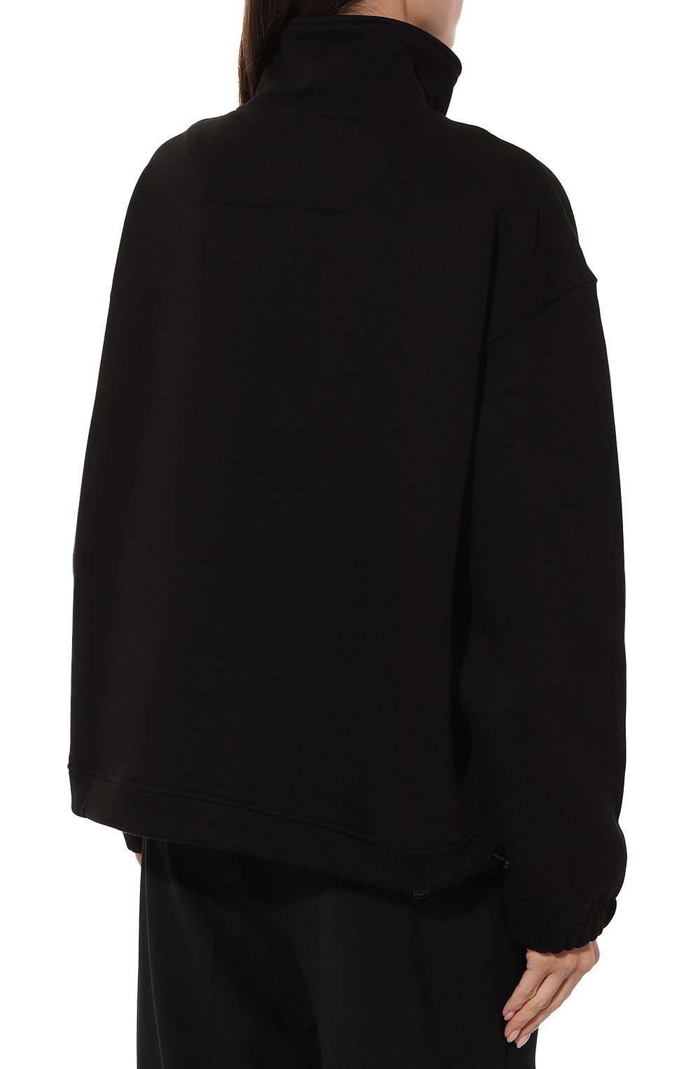 Женский хлопковый свитшот TRUSSARDI черного цвета, арт. 56F00267-1T006520 | Фото 4 (Рукава: Длинные; Длина (для топов): Стандартные; Материал сплава: Проставлено; Материал внешний: Хлопок; Стили: Спорт-шик; Драгоценные камни: Проставлено; Женское Кросс-КТ: Свитшот-одежда)