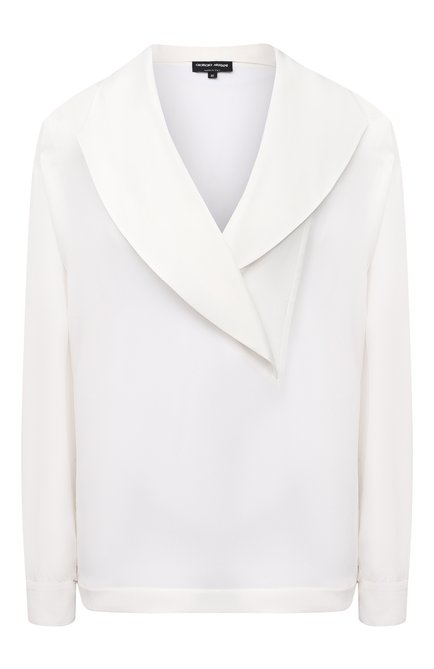 Женская шелковая блузка GIORGIO ARMANI белого цвета по цене 179000 руб., арт. 1SHCCZ09/TZ611 | Фото 1