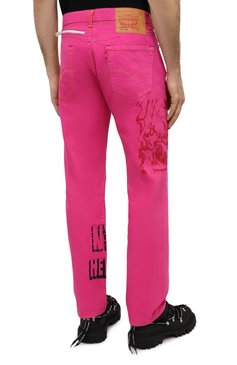Мужские джинсы heron preston x levi's HERON PRESTON розового цвета, арт. HMYA007S209270202828 | Фото 4 (Силуэт М (брюки): Прямые; Кросс-КТ: Деним; Длина (брюки, джинсы): Стандартные; Стили: Гранж; Материал внешний: Хлопок)