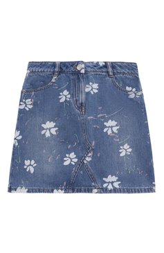 Детская джинсовая юбка ERMANNO SCERVINO синего цвета, арт. SFG0041C/DF019-BS001/10A-16A | Фото 1 (Кросс-КТ: Деним; Региональные ограничения белый список (Axapta Mercury): Не проставлено; Материал сплава: Проставлено; Нос: Не проставлено; Материал внешний: Хлопок)