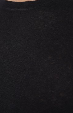 Мужская льняная футболка ANDREA CAMPAGNA темно-синего цвета, арт. TSMC/JERLIN | Фото 5 (Принт: Без принта; Рукава: Короткие; Длина (для топов): Стандартные; Материал внешний: Лен; Стили: Кэжуэл)