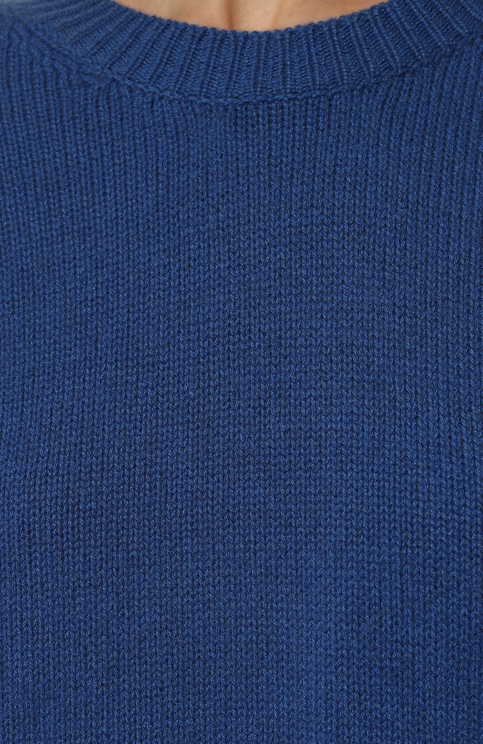 Женский кашемировый пуловер CANESSA синего цвета, арт. HWKG003 FK0001 | Фото 5 (Материал внешний: Шерсть, Кашемир; Рукава: Длинные; Длина (для топов): Стандартные; Материал сплава: Проставлено; Женское Кросс-КТ: Пуловер-одежда; Драгоценные камни: Проставлено; Стили: Кэжуэл)