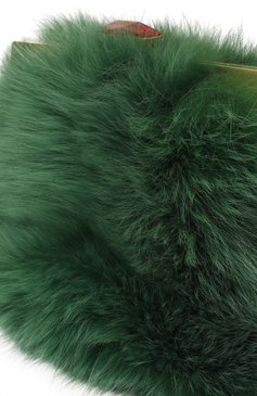 Женская сумка mydas large RUBEUS MILANO зеленого цвета, арт. 013/16D | Фото 3 (Материал: Натуральный мех; Женское Кросс-КТ: Вечерняя сумка; Сумки-технические: Сумки top-handle; Размер: large)
