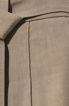 Женские шорты изо льна и вискозы BRUNELLO CUCINELLI бежевого цвета, арт. MH999B1087 | Фото 5 (Женское Кросс-КТ: Шорты-одежда; Материал внешний: Лен; Стили: Кэжуэл)
