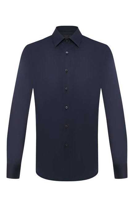 Мужская хлопковая сорочка PRADA синего цвета по цене 70000 руб., арт. UCM608-F62-F0008 | Фото 1