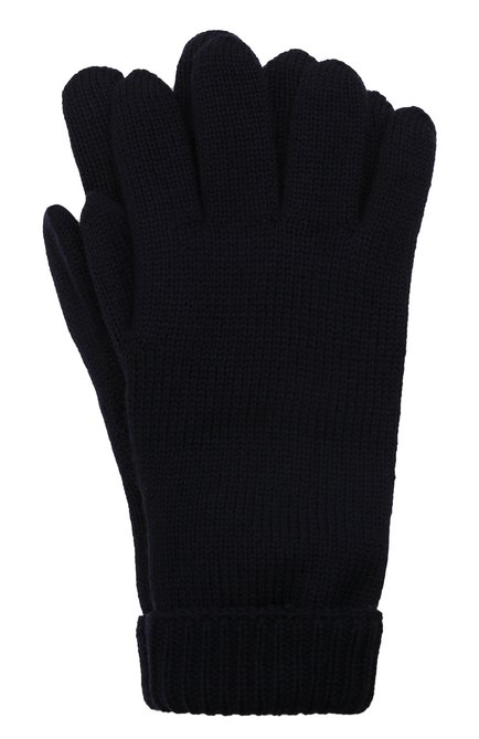 Детские шерстяные перчатки IL TRENINO темно-синего цвета, арт. 21 4063 | Фото 1 (Материал: Шерсть, Текстиль)